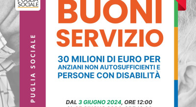 Nuovo avviso pubblico per l'assegnazione dei BUONI SERVIZIO per anziani non a...