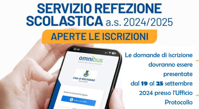 Servizio refezione scolastica A.S. 2024/2025. Aperte le iscrizioni