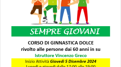 SEMPRE GIOVANI: corso di Ginnastica Dolce 